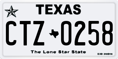 TX license plate CTZ0258