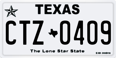 TX license plate CTZ0409