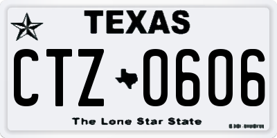 TX license plate CTZ0606