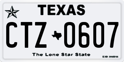 TX license plate CTZ0607