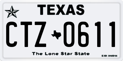 TX license plate CTZ0611