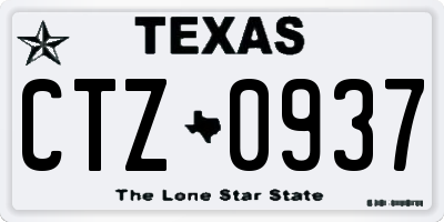 TX license plate CTZ0937
