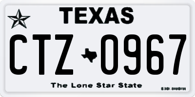 TX license plate CTZ0967