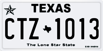 TX license plate CTZ1013