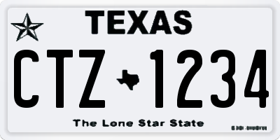 TX license plate CTZ1234