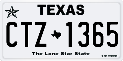 TX license plate CTZ1365