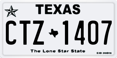 TX license plate CTZ1407