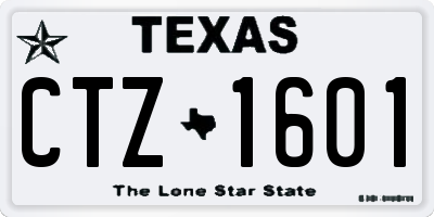 TX license plate CTZ1601