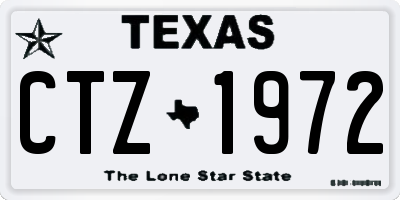 TX license plate CTZ1972