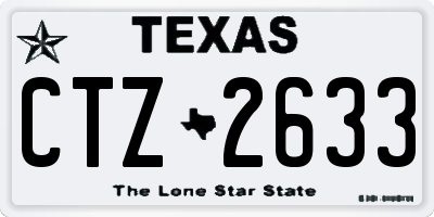 TX license plate CTZ2633