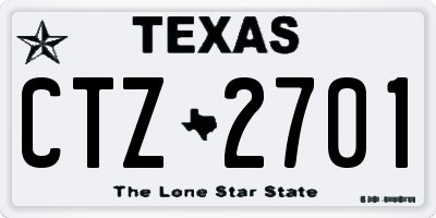 TX license plate CTZ2701