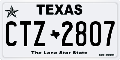 TX license plate CTZ2807