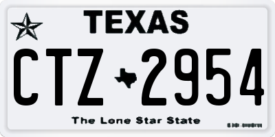 TX license plate CTZ2954