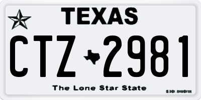 TX license plate CTZ2981