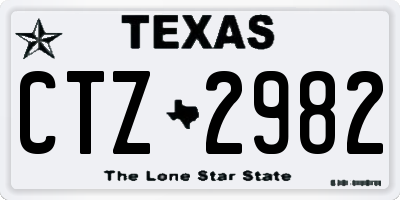 TX license plate CTZ2982
