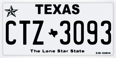 TX license plate CTZ3093