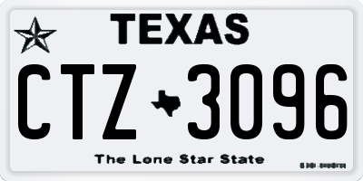 TX license plate CTZ3096