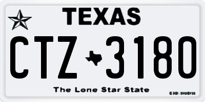 TX license plate CTZ3180