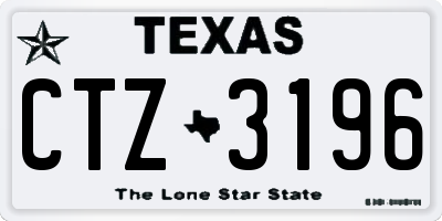 TX license plate CTZ3196