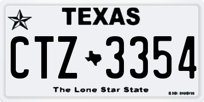 TX license plate CTZ3354