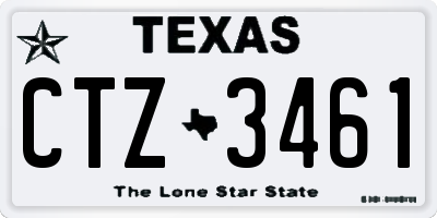 TX license plate CTZ3461