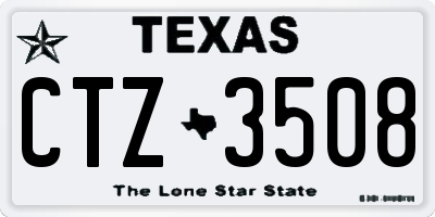 TX license plate CTZ3508