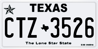 TX license plate CTZ3526
