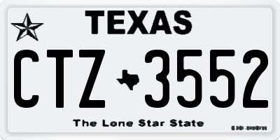 TX license plate CTZ3552