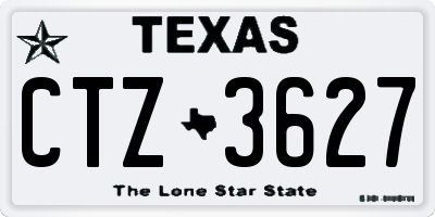 TX license plate CTZ3627