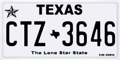 TX license plate CTZ3646