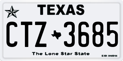 TX license plate CTZ3685