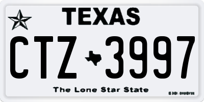 TX license plate CTZ3997