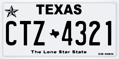 TX license plate CTZ4321