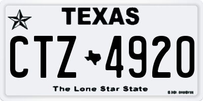 TX license plate CTZ4920