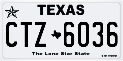 TX license plate CTZ6036