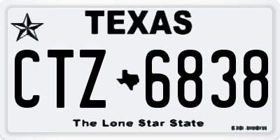 TX license plate CTZ6838
