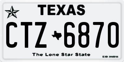TX license plate CTZ6870