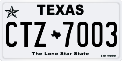 TX license plate CTZ7003