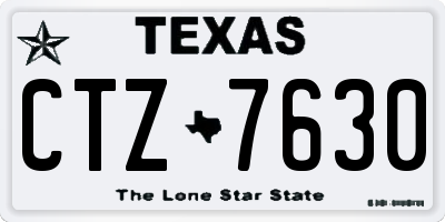 TX license plate CTZ7630