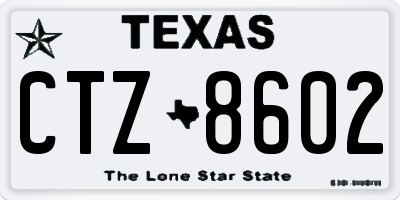 TX license plate CTZ8602