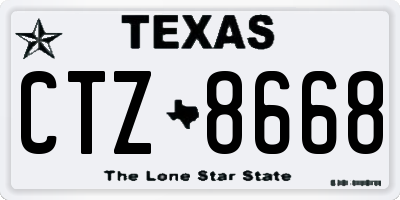 TX license plate CTZ8668