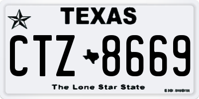 TX license plate CTZ8669