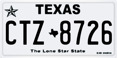 TX license plate CTZ8726