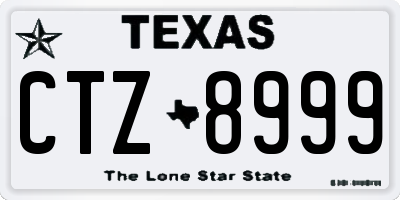 TX license plate CTZ8999