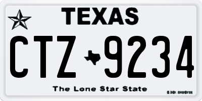 TX license plate CTZ9234