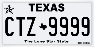 TX license plate CTZ9999