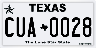 TX license plate CUA0028