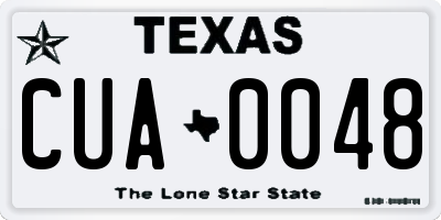 TX license plate CUA0048