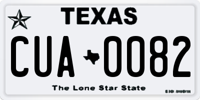 TX license plate CUA0082