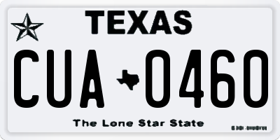 TX license plate CUA0460
